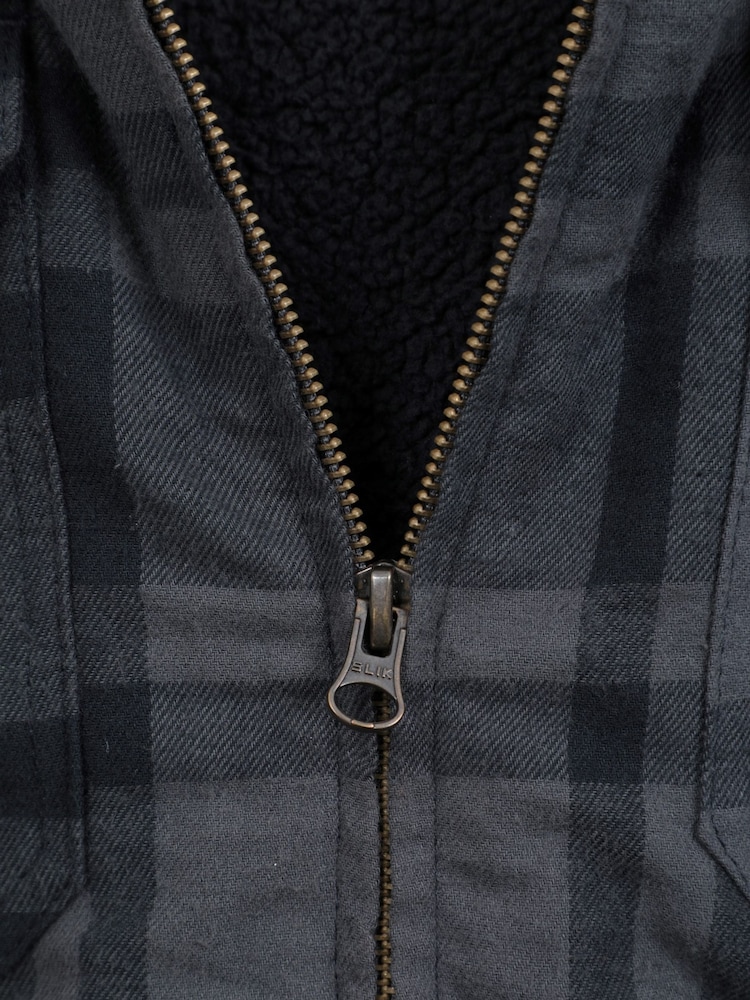 Mountain Warehouse Grey Mens Stream II Fleece Lined Flannel 100% Cotton Shirt - Image 6 of 6