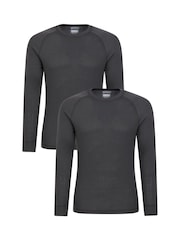 Mountain Warehouse Grey Talus Mens Thermal Tops 2 Pack - Image 1 of 4