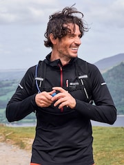 Mountain Warehouse Black Mens Control Quick Drying Quarter Zip Midlayer - Image 1 of 5