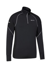 Mountain Warehouse Black Mens Control Quick Drying Quarter Zip Midlayer - Image 4 of 5