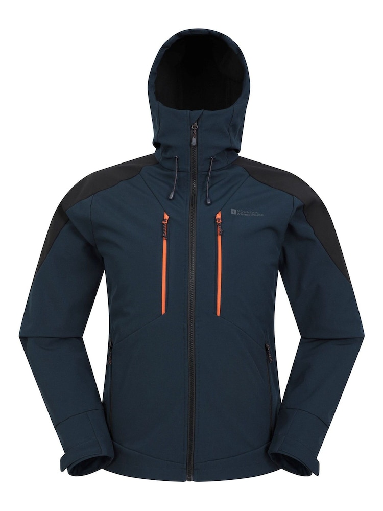 Mountain Warehouse Blue Navy Radius Mens Water-Resistant Softshell Jacket - Image 1 of 5