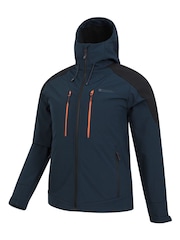 Mountain Warehouse Blue Navy Radius Mens Water-Resistant Softshell Jacket - Image 4 of 5