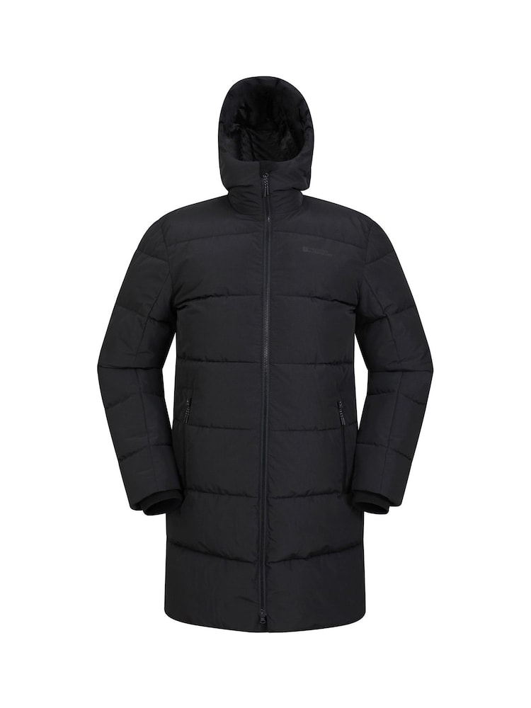 Mountain Warehouse Black Vortex Mens Longline Padded Jacket - Image 3 of 7