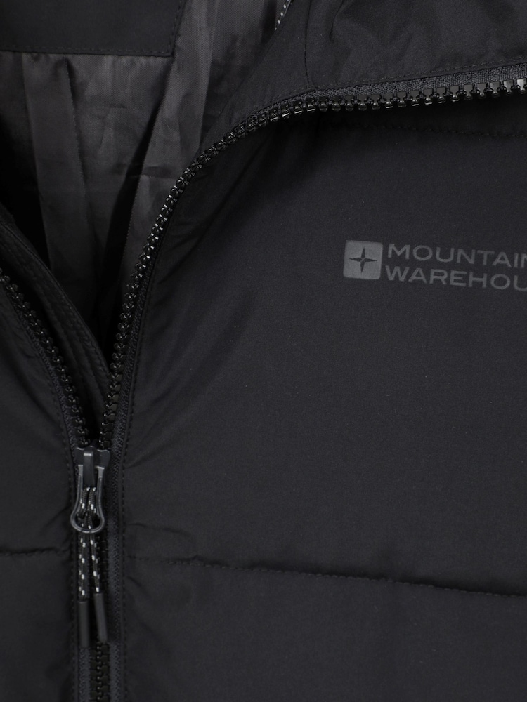 Mountain Warehouse Black Vortex Mens Longline Padded Jacket - Image 7 of 7