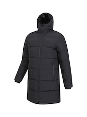 Mountain Warehouse Black Vortex Mens Longline Padded Jacket - Image 8 of 8