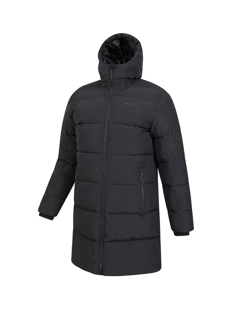 Mountain Warehouse Black Vortex Mens Longline Padded Jacket - Image 8 of 8