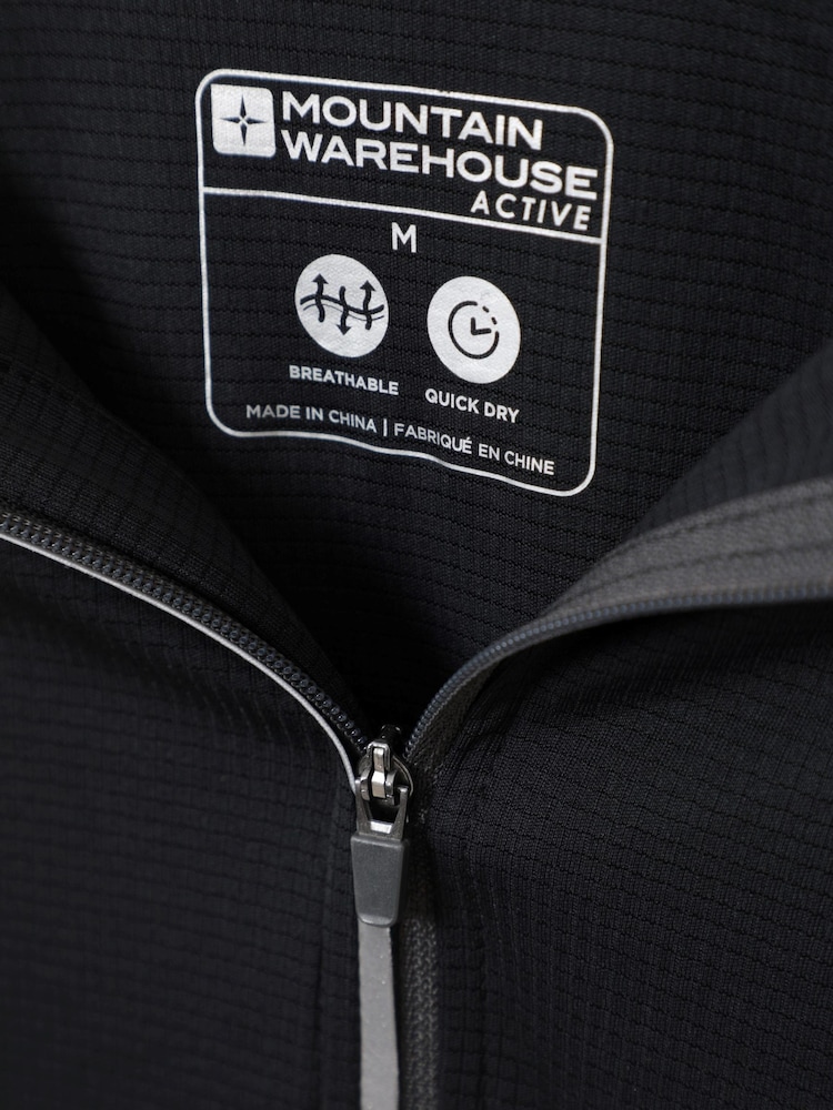 Mountain Warehouse Black Mens Approach Lightweight Active Midlayer Fleece - Image 5 of 5