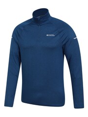 Mountain Warehouse Blue Mens Echo Melange Quarter Zip Midlayer Fleece - Image 3 of 5