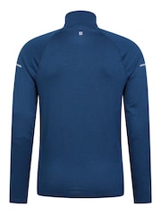Mountain Warehouse Blue Mens Echo Melange Quarter Zip Midlayer Fleece - Image 4 of 5
