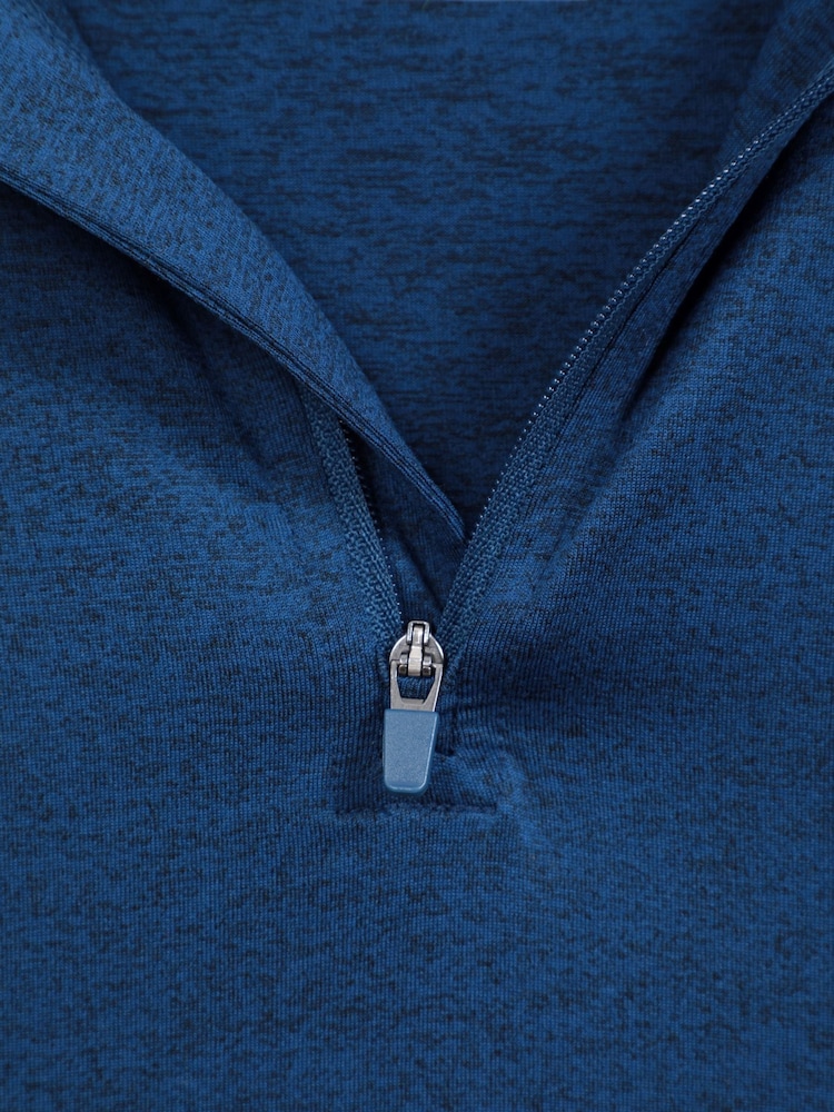 Mountain Warehouse Blue Mens Echo Melange Quarter Zip Midlayer Fleece - Image 5 of 5
