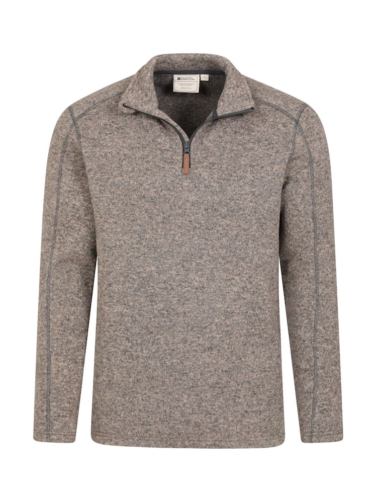 Mountain Warehouse Natural Mens Idris II Quarter Zip Fleece - Image 4 of 5