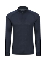 Mountain Warehouse Dark Blue Mens Talus Quarter Zip Thermal Top - Image 1 of 2