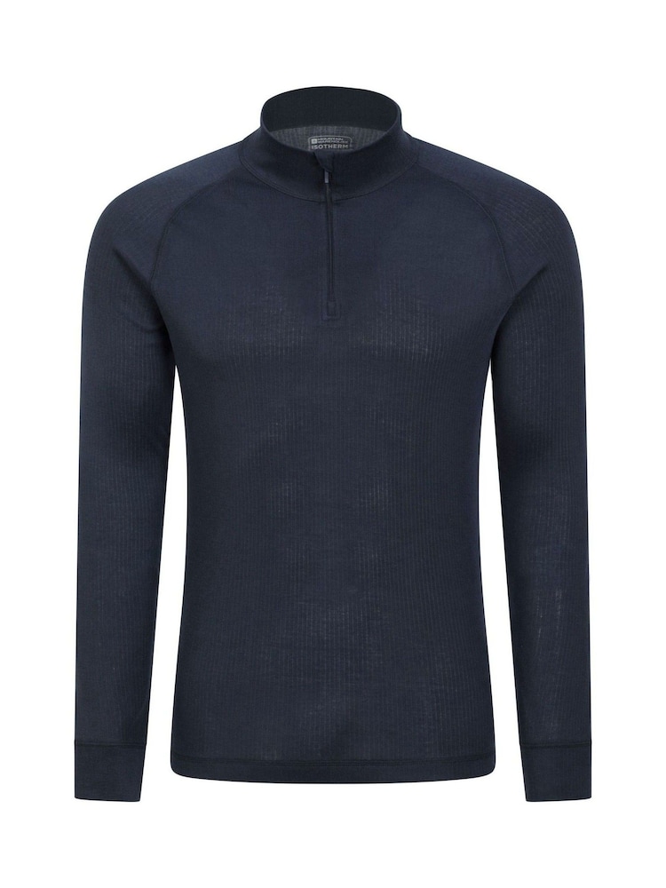 Mountain Warehouse Dark Blue Mens Talus Quarter Zip Thermal Top - Image 1 of 2