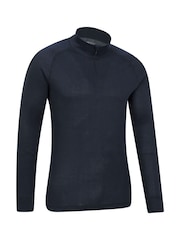 Mountain Warehouse Dark Blue Mens Talus Quarter Zip Thermal Top - Image 2 of 2