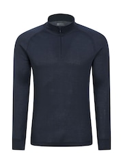 Mountain Warehouse Dark Blue Mens Talus Quarter Zip Thermal Top - Image 5 of 9