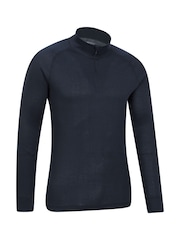 Mountain Warehouse Dark Blue Mens Talus Quarter Zip Thermal Top - Image 6 of 9
