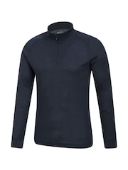 Mountain Warehouse Dark Blue Mens Talus Quarter Zip Thermal Top - Image 8 of 9