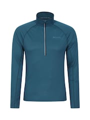 Mountain Warehouse Blue Mens Approach Lightweight Active Midlayer Fleece - Image 1 of 6
