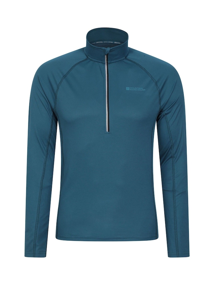 Mountain Warehouse Blue Mens Approach Lightweight Active Midlayer Fleece - Image 1 of 6