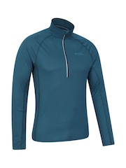 Mountain Warehouse Blue Mens Approach Lightweight Active Midlayer Fleece - Image 4 of 6