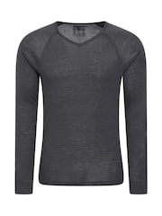 Mountain Warehouse Grey Mens Merino V-Neck Thermal Top - Image 1 of 4