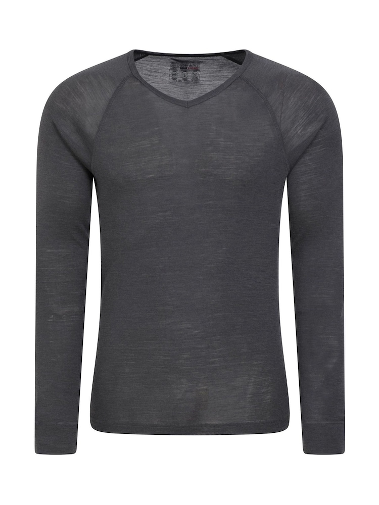 Mountain Warehouse Grey Mens Merino V-Neck Thermal Top - Image 1 of 4