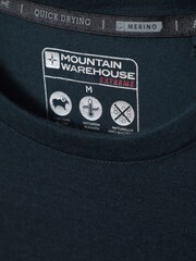 Mountain Warehouse Blue Mens Quest Printed Merino Thermal T-Shirt - Image 6 of 6