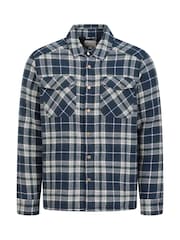 Mountain Warehouse Blue Mens Pinn Borg Lined Flannel 100% Cotton Shirt - Image 4 of 6