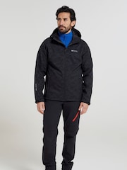 Mountain Warehouse Black Exodus Mens Showerproof Softshell Jacket - Image 3 of 7