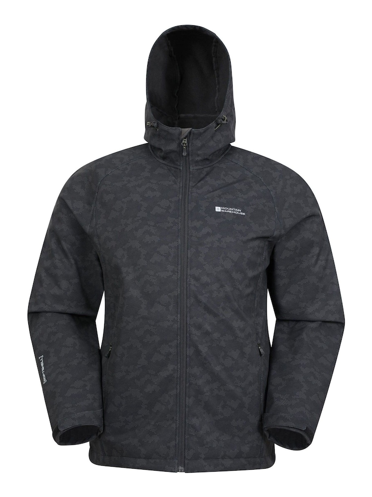 Mountain Warehouse Black Exodus Mens Showerproof Softshell Jacket - Image 5 of 7