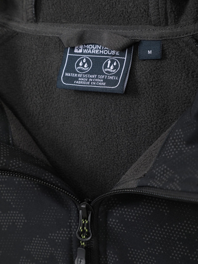 Mountain Warehouse Black Exodus Mens Showerproof Softshell Jacket - Image 7 of 7
