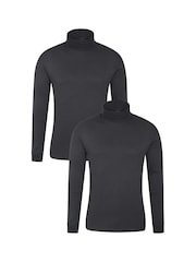 Mountain Warehouse Black Mens Meribel 100% Cotton Thermal Multipack Top - Image 1 of 5