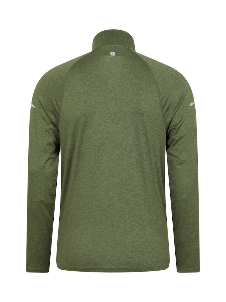 Mountain Warehouse Green Mens Echo Melange Quarter Zip Midlayer Fleece - Image 2 of 6