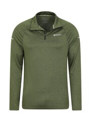 Mountain Warehouse Green Mens Echo Melange Quarter Zip Midlayer Fleece - Image 3 of 6