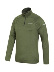 Mountain Warehouse Green Mens Echo Melange Quarter Zip Midlayer Fleece - Image 4 of 6