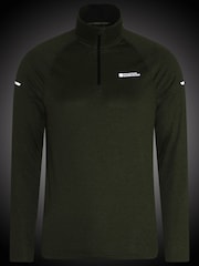 Mountain Warehouse Green Mens Echo Melange Quarter Zip Midlayer Fleece - Image 6 of 6