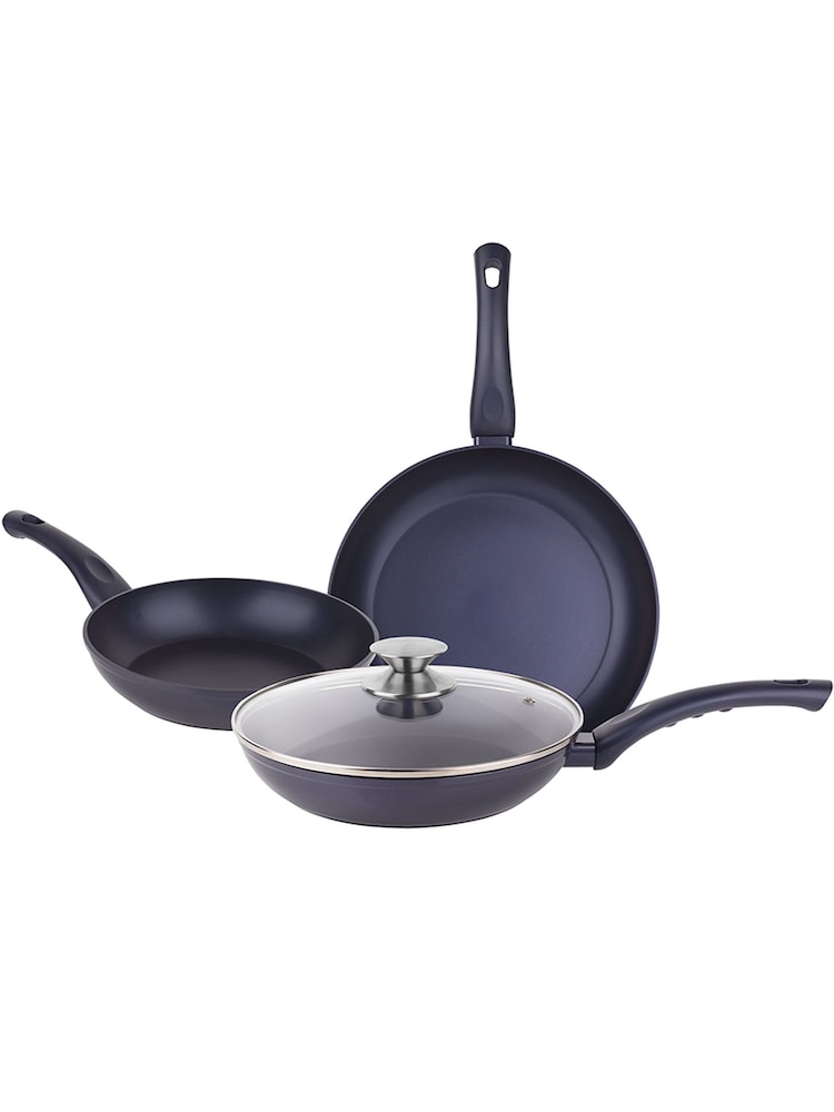 Bergner Set of 3 Black Ocean Non-Stick Frying Pans - Image 1 of 4