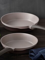 Bergner Set of 2 Brown Gastro Cast Aluminium Frying Pans - Image 2 of 4