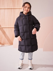 Black Shower Resistant Faux Fur Lined Hooded Padded Coat (3-16yrs) - Image 2 of 11