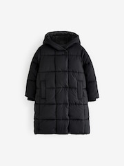 Black Shower Resistant Faux Fur Lined Hooded Padded Coat (3-16yrs) - Image 6 of 11