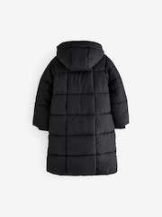 Black Shower Resistant Faux Fur Lined Hooded Padded Coat (3-16yrs) - Image 8 of 11