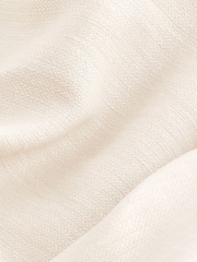 Neutral Asymmetric Waistband Tailored Wide Leg Linen Blend Trousers - Image 6 of 6