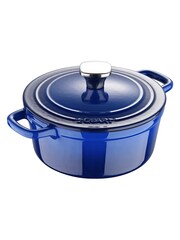 Bergner Blue Enamel Cast Iron 1.9L Casserole with Lid - Image 3 of 4