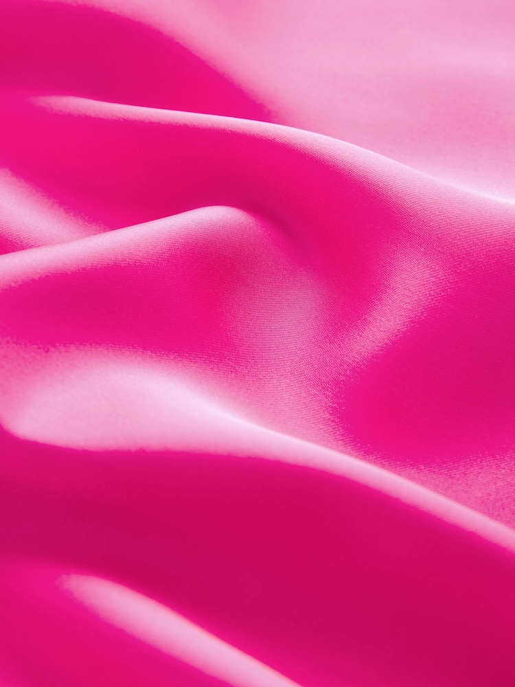 وردي - تنورة ستان مخصصة متوسطة الطول - Image 5 of 5