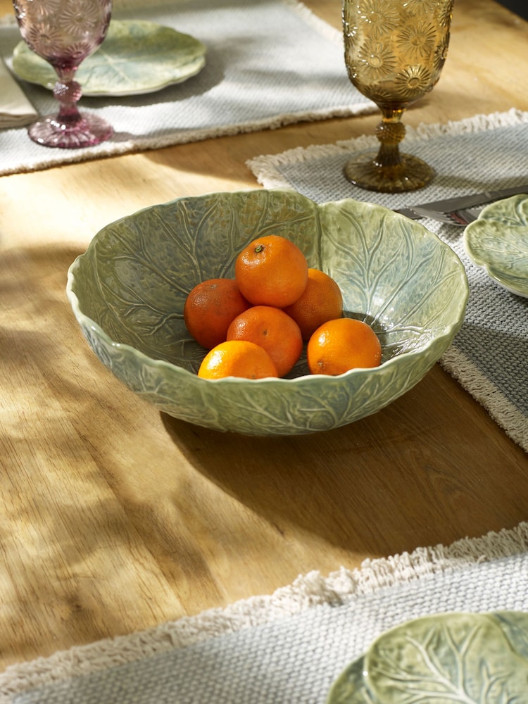 Green Cabbage Hand Painted Serve Bowl - Image 2 of 4