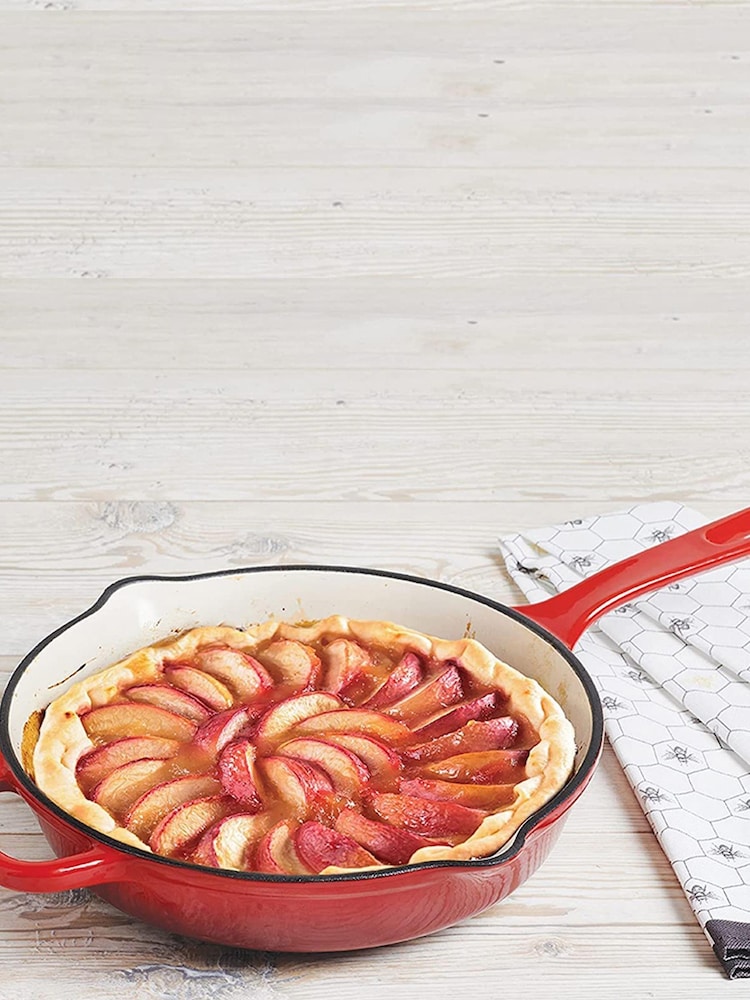 Bergner Red Enamel Cast Iron 25cm Frying Pan - Image 1 of 4