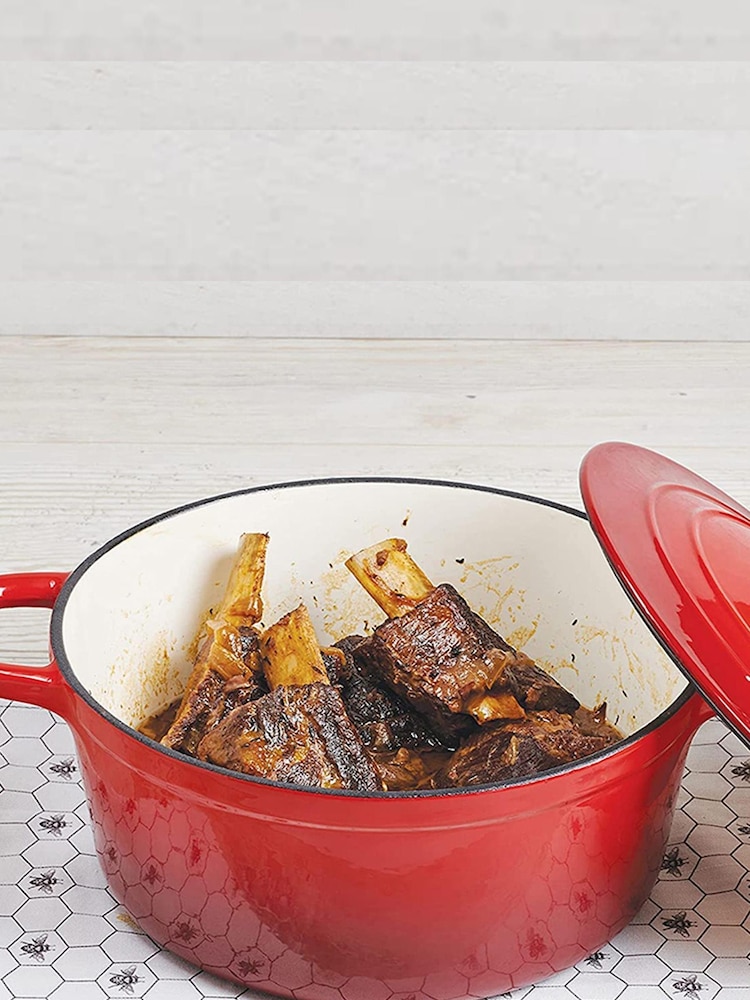 Bergner Red Enamel Cast Iron 5.7L Casserole with Lid - Image 1 of 4