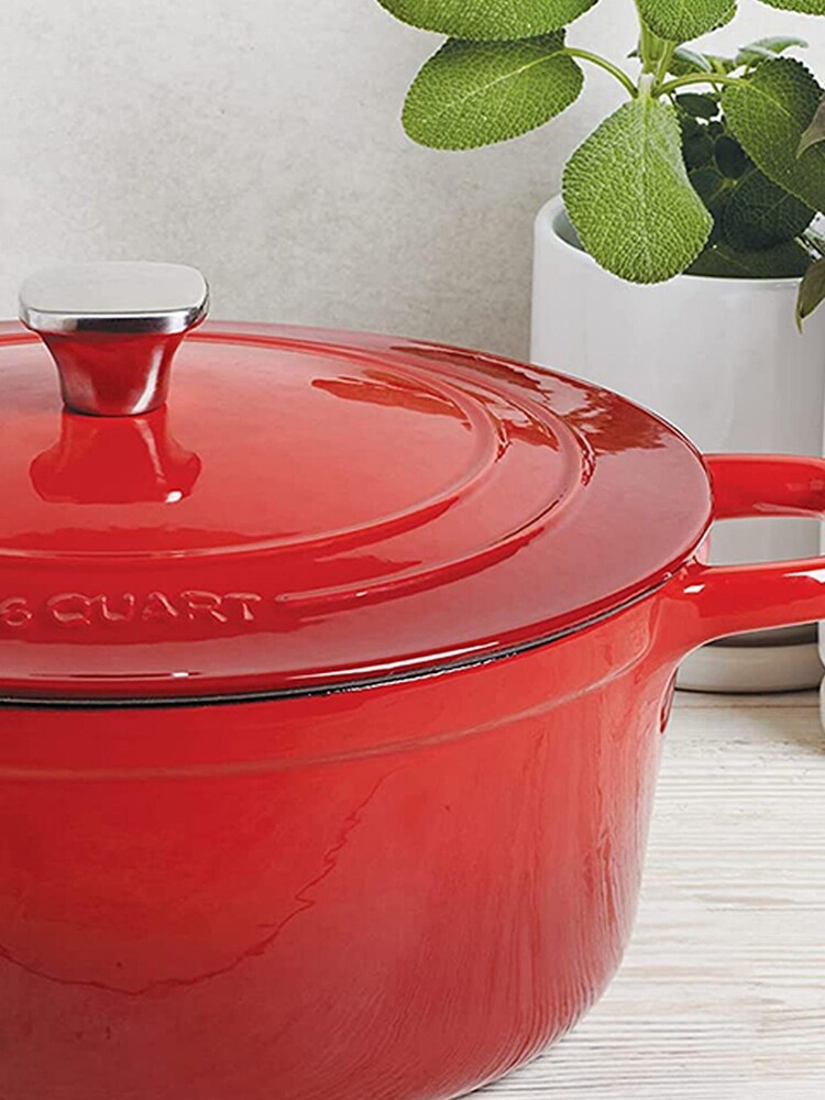 Bergner Red Enamel Cast Iron 5.7L Casserole with Lid - Image 2 of 4