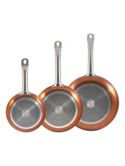 Bergner Set of 3 Copper Non-Stick Frying Pans - Image 2 of 2