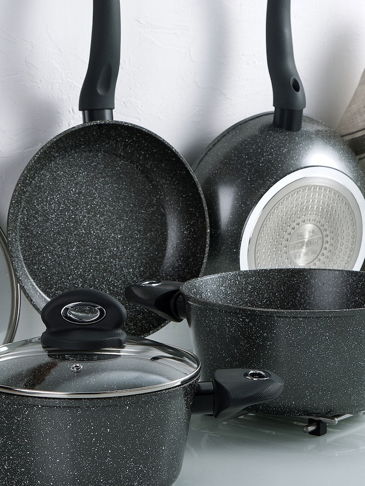 Bergner Set of 6 Black Orion Forged Aluminium Induction Saucepan Set - Image 2 of 4